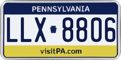 PA license plate LLX8806