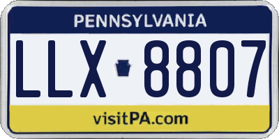 PA license plate LLX8807