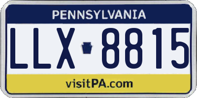 PA license plate LLX8815