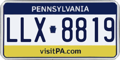 PA license plate LLX8819