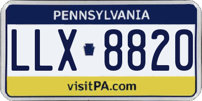 PA license plate LLX8820