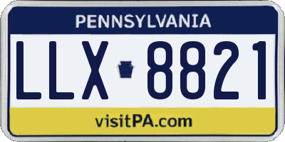 PA license plate LLX8821