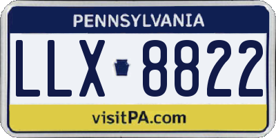 PA license plate LLX8822