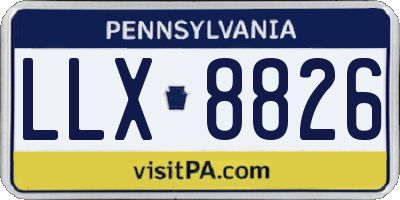 PA license plate LLX8826