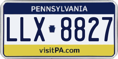 PA license plate LLX8827