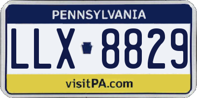 PA license plate LLX8829
