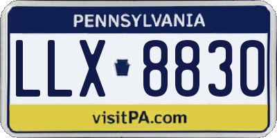 PA license plate LLX8830