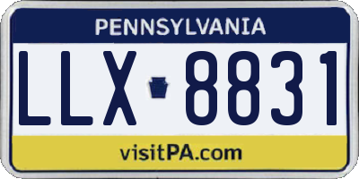 PA license plate LLX8831