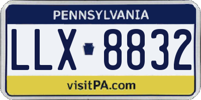 PA license plate LLX8832