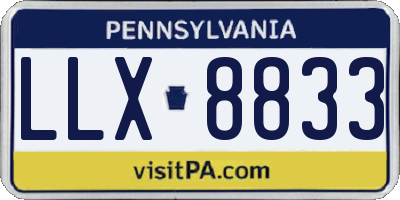 PA license plate LLX8833