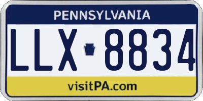 PA license plate LLX8834