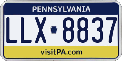 PA license plate LLX8837