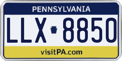 PA license plate LLX8850