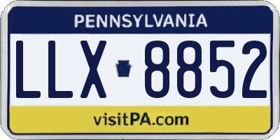 PA license plate LLX8852
