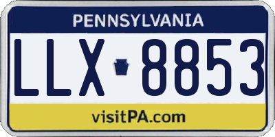 PA license plate LLX8853