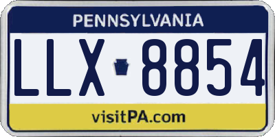 PA license plate LLX8854