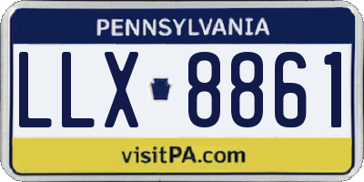PA license plate LLX8861