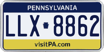PA license plate LLX8862