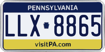 PA license plate LLX8865