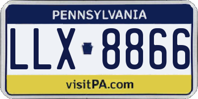 PA license plate LLX8866