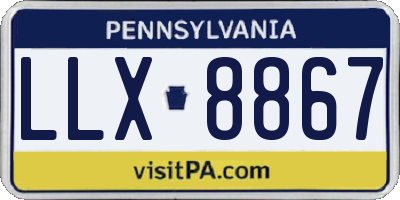 PA license plate LLX8867
