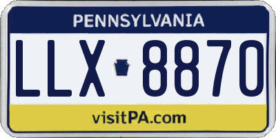 PA license plate LLX8870