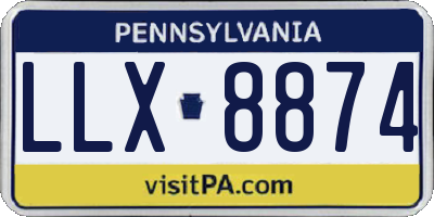 PA license plate LLX8874