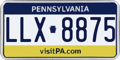 PA license plate LLX8875