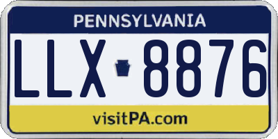 PA license plate LLX8876