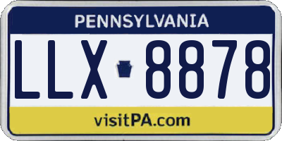 PA license plate LLX8878