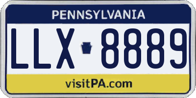 PA license plate LLX8889