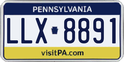 PA license plate LLX8891