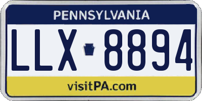 PA license plate LLX8894