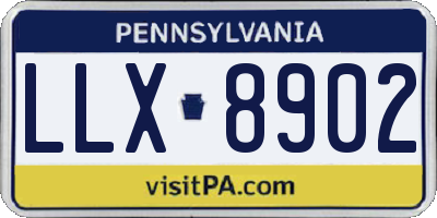 PA license plate LLX8902