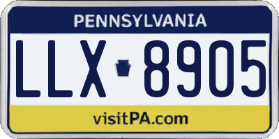 PA license plate LLX8905