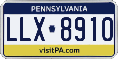 PA license plate LLX8910