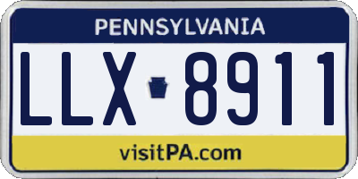 PA license plate LLX8911