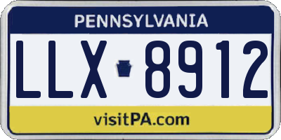 PA license plate LLX8912