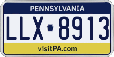 PA license plate LLX8913