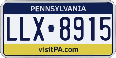 PA license plate LLX8915