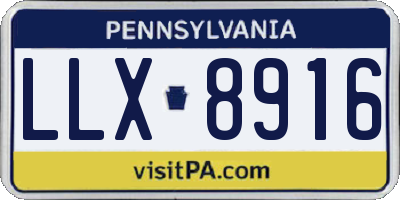 PA license plate LLX8916