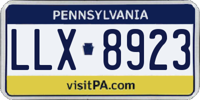 PA license plate LLX8923