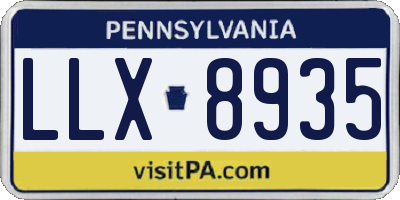 PA license plate LLX8935