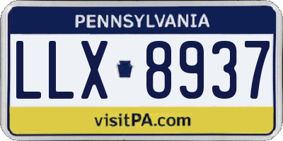 PA license plate LLX8937