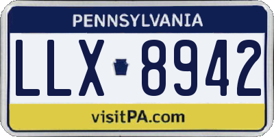 PA license plate LLX8942