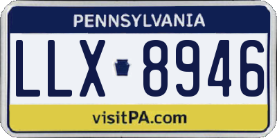 PA license plate LLX8946