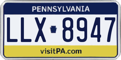 PA license plate LLX8947