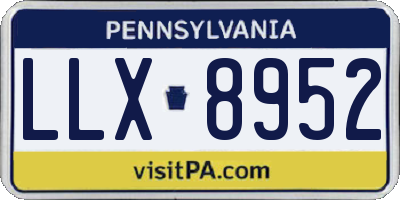 PA license plate LLX8952