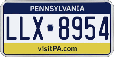 PA license plate LLX8954