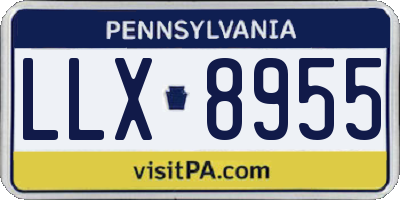 PA license plate LLX8955